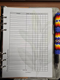 Cash Note Planning A5 Sheet Pack