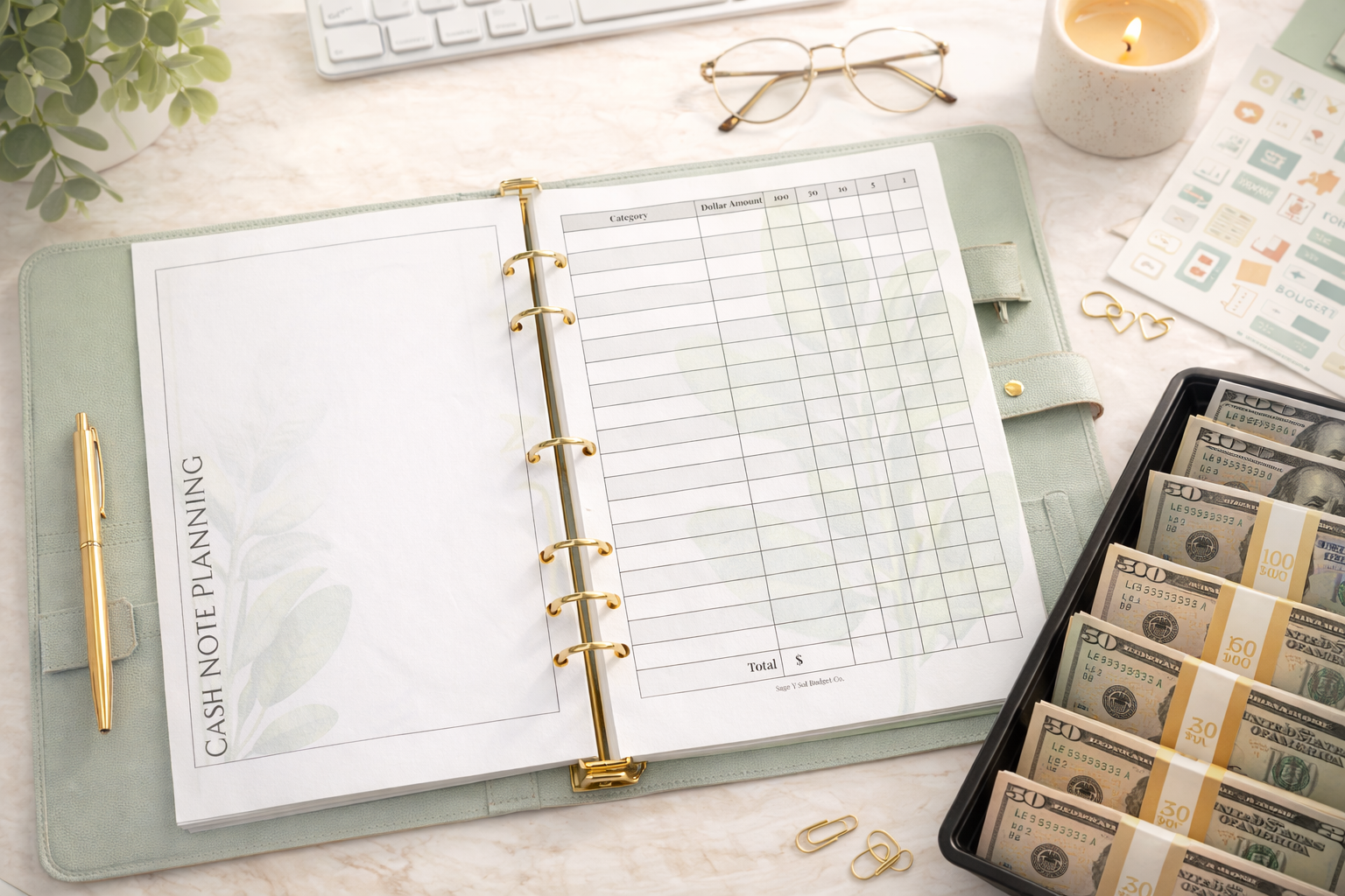 Cash Note Planning Letter Sheet Pack